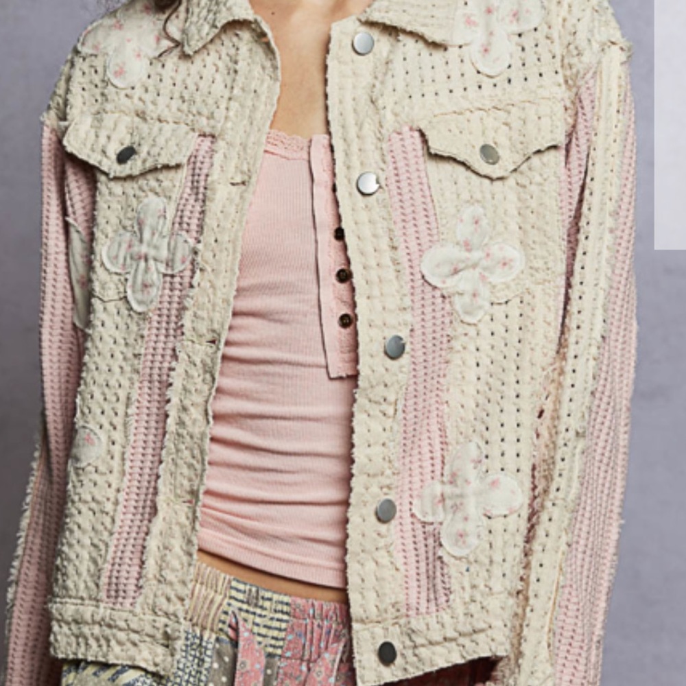 Brand new Pol Women's Pink and Cream Jacket